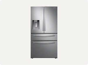 Samsung - 28 Cu. Ft. 4-Door French Door Smart Refrigerator with FlexZone Drawer - Stainless Steel